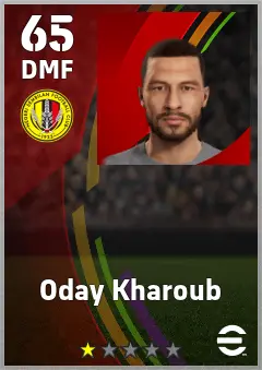 Oday Kharoub eFootball 2026 player card — 65 OVR DMF