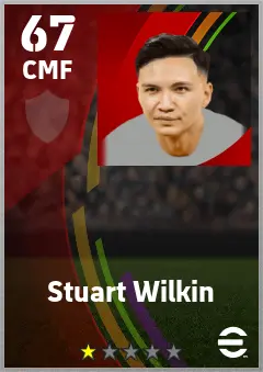 Stuart Wilkin eFootball 2026 player card — 67 OVR CMF