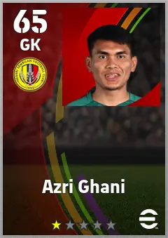 Azri Ghani eFootball 2026 player card — 65 OVR GK