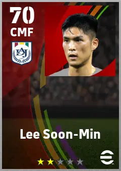 Lee Soon-Min eFootball 2026 player card — 70 OVR CMF