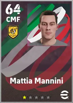 Mattia Mannini eFootball 2026 player card — 64 OVR CMF