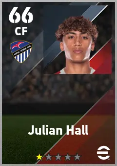 Julian Hall eFootball 2026 player card — 66 OVR CF