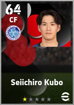 Seiichiro Kubo eFootball 2026 player card — 64 OVR CF