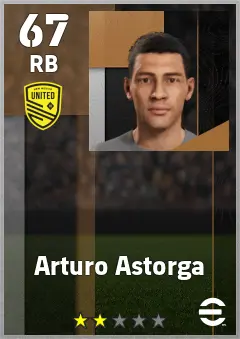 Arturo Astorga eFootball 2026 player card — 67 OVR RB