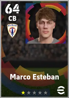 Marco Esteban eFootball 2026 player card — 64 OVR CB