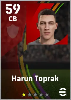 Harun Toprak eFootball 2026 player card — 59 OVR CB