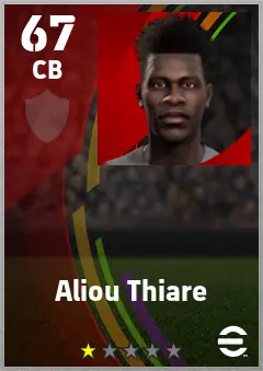 Aliou Thiare eFootball 2026 player card — 67 OVR CB