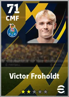 Victor Froholdt eFootball 2026 player card — 71 OVR CMF