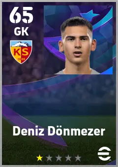 Deniz Donmezer eFootball 2026 player card — 65 OVR GK