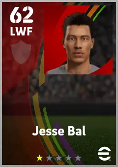 Jesse Bal eFootball 2026 player card — 62 OVR LWF