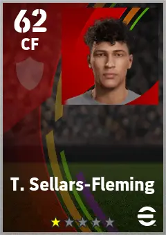 T. Sellars-Fleming eFootball 2026 player card — 62 OVR CF