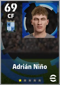 Adrian Nino eFootball 2026 player card — 69 OVR CF