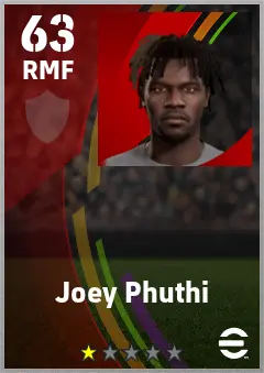 Joey Phuthi eFootball 2026 player card — 63 OVR RMF