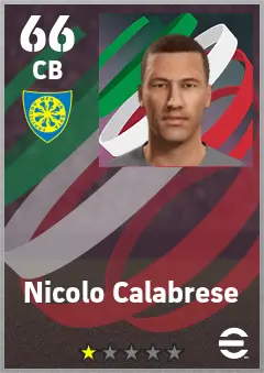 Nicolo Calabrese eFootball 2026 player card — 66 OVR CB