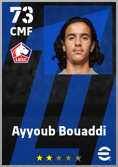 Ayyoub Bouaddi eFootball 2026 player card — 73 OVR CMF