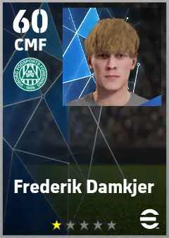 Frederik Damkjer eFootball 2026 player card — 60 OVR CMF