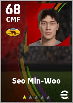 Seo Min-Woo eFootball 2026 player card — 68 OVR CMF