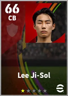 Lee Ji-Sol eFootball 2026 player card — 66 OVR CB