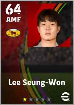 Lee Seung-Won eFootball 2026 player card — 64 OVR AMF