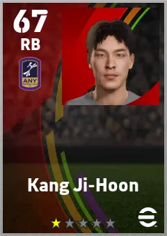 Kang Ji-Hoon eFootball 2026 player card — 67 OVR RB