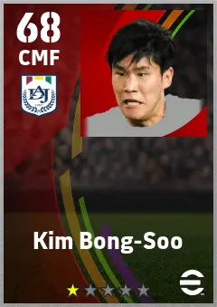 Kim Bong-Soo eFootball 2026 player card — 68 OVR CMF