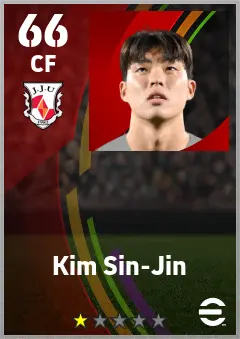 Kim Sin-Jin eFootball 2026 player card — 66 OVR CF