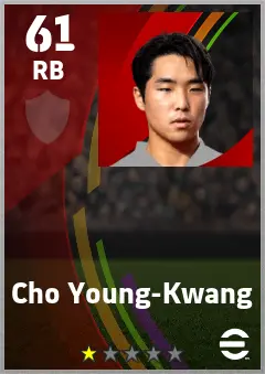 Cho Young-Kwang eFootball 2026 player card — 61 OVR RB