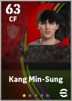 Kang Min-Sung eFootball 2026 player card — 63 OVR CF