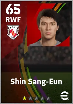 Shin Sang-Eun eFootball 2026 player card — 65 OVR RWF