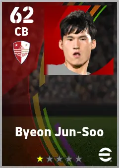 Byeon Jun-Soo eFootball 2026 player card — 62 OVR CB