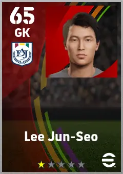 Lee Jun-Seo eFootball 2026 player card — 65 OVR GK
