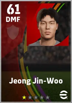 Jeong Jin-Woo eFootball 2026 player card — 61 OVR DMF