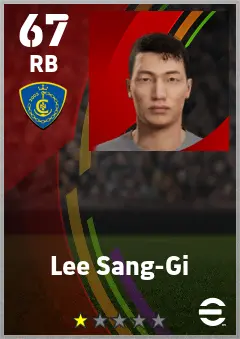 Lee Sang-Gi eFootball 2026 player card — 67 OVR RB
