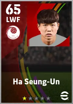Ha Seung-Un eFootball 2026 player card — 65 OVR LWF