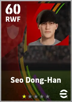 Seo Dong-Han eFootball 2026 player card — 60 OVR RWF