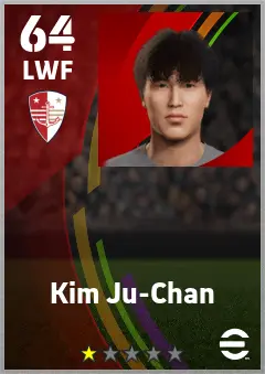 Kim Ju-Chan eFootball 2026 player card — 64 OVR LWF