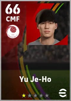Yu Je-Ho eFootball 2026 player card — 66 OVR CMF