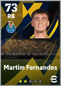 Martim Fernandes eFootball 2026 player card — 73 OVR RB