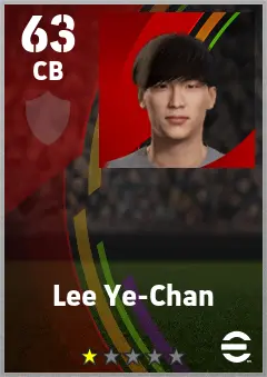 Lee Ye-Chan eFootball 2026 player card — 63 OVR CB