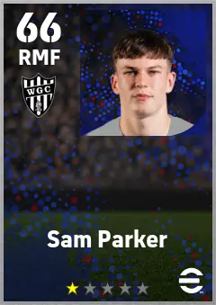 Sam Parker eFootball 2026 player card — 66 OVR RMF