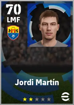 Jordi Martin eFootball 2026 player card — 70 OVR LMF