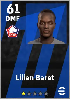 Lilian Baret eFootball 2026 player card — 61 OVR DMF