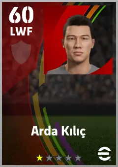 Arda Kilic eFootball 2026 player card — 60 OVR LWF