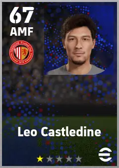 Leo Castledine eFootball 2026 player card — 67 OVR AMF