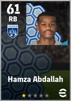 Hamza Abdallah eFootball 2026 player card — 61 OVR RB