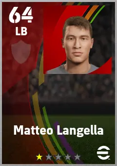 Matteo Langella eFootball 2026 player card — 64 OVR LB