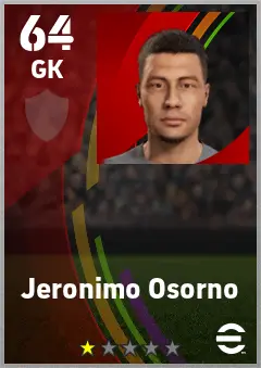 Jeronimo Osorno eFootball 2026 player card — 64 OVR GK