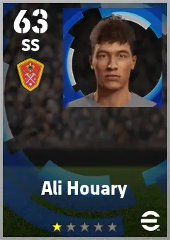 Ali Houary eFootball 2026 player card — 63 OVR SS