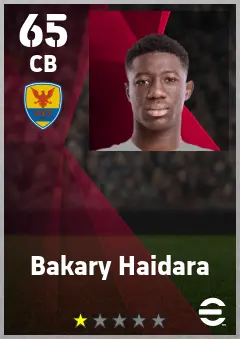 Bakary Haidara eFootball 2026 player card — 65 OVR CB
