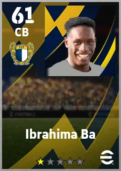 Ibrahima Ba eFootball 2026 player card — 61 OVR CB